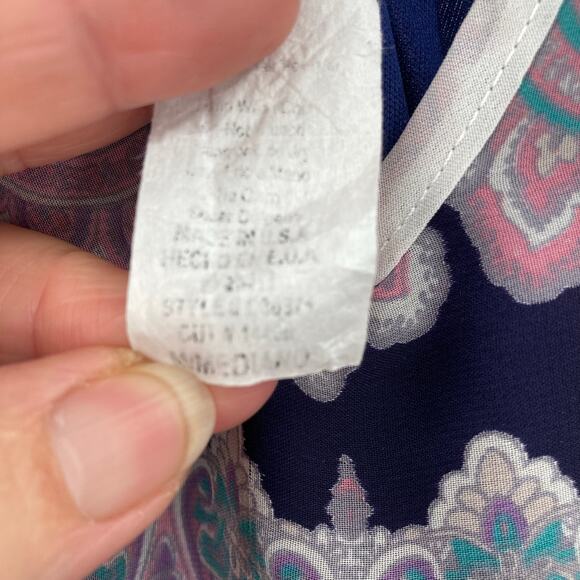 Agaci Boho Strappy Navy Maxi Dress Vacation Beach Women’s Medium - Picture 7 of 14